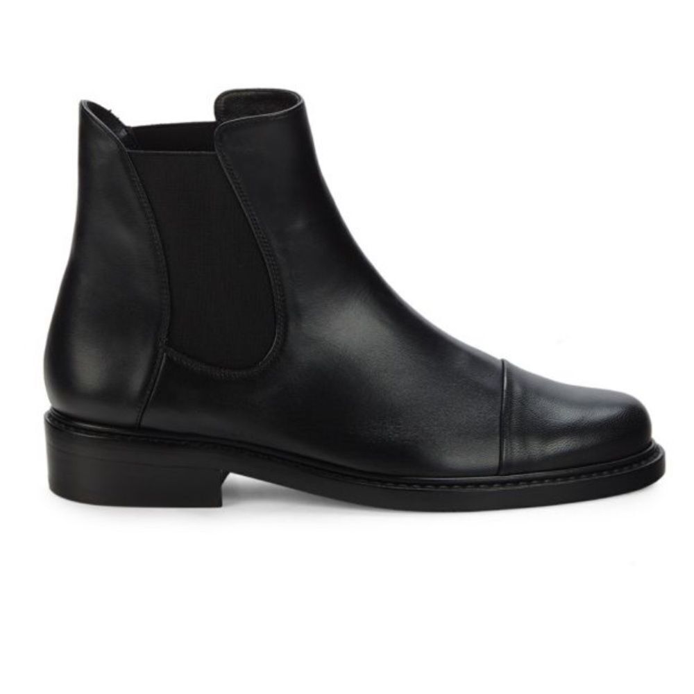 Stuart Weitzman Women's Gobi Chelsea Booties in Black Leather Size 10.5 - Picture 5 of 5